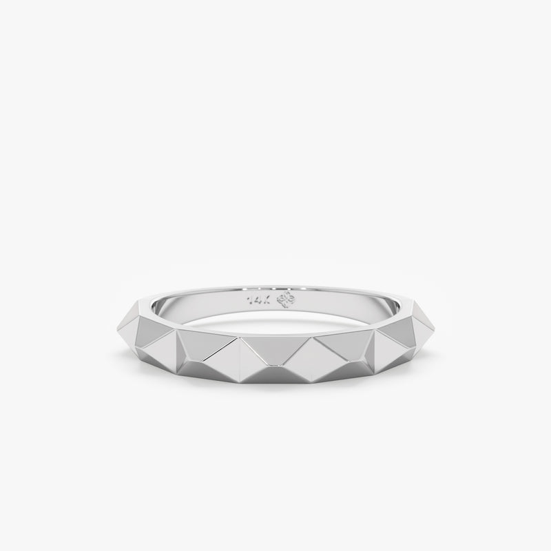 White Gold Spike Ring