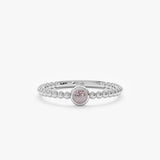 white gold beaded ring