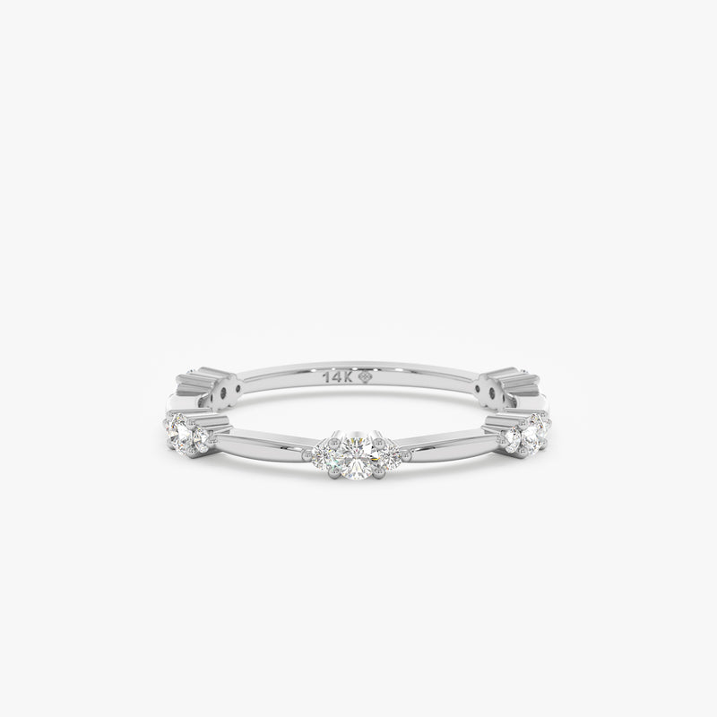 white gold natural diamond band