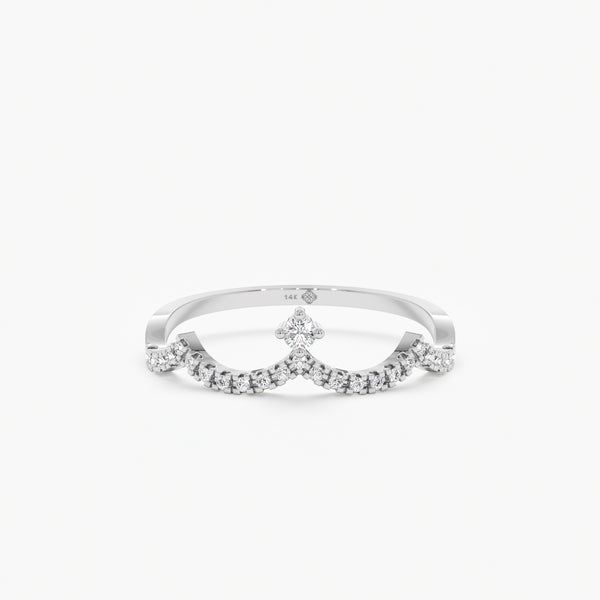 White gold wave ring