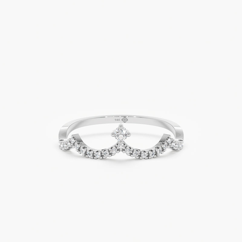 White gold wave ring