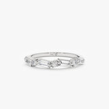 White gold baguette ring