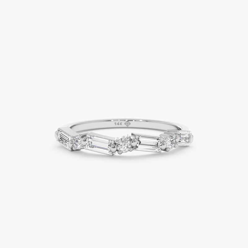 White gold baguette ring