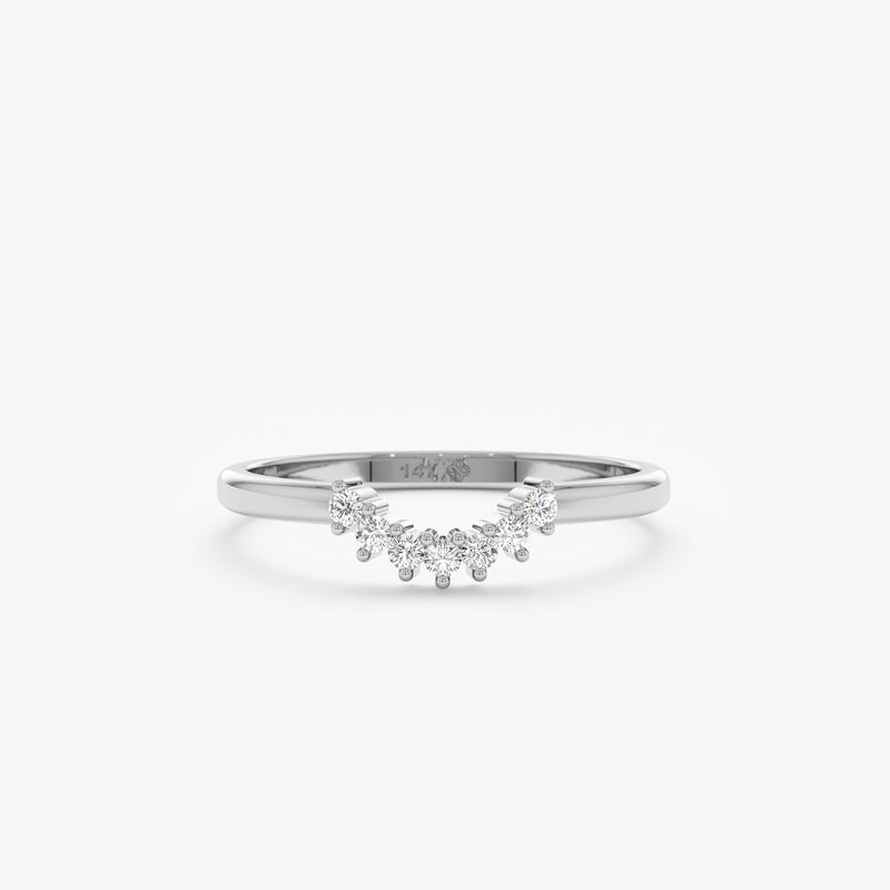 white gold handmade nesting band
