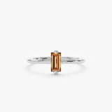 White gold citrine ring