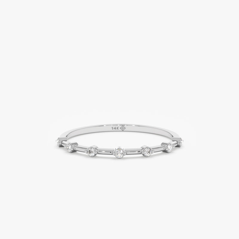 White Gold Half Eternity Diamond Band