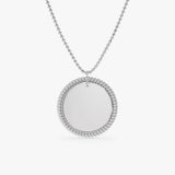 white gold engravable pendant