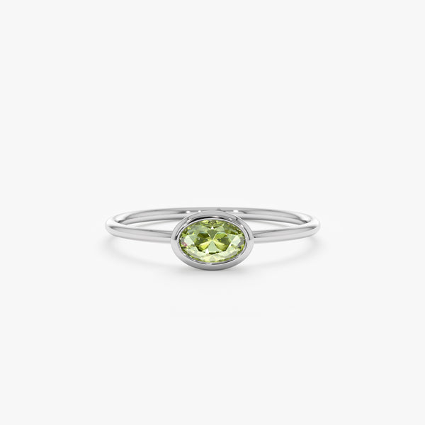 Handcrafted Oval Peridot Ring In Solid Gold, Linda