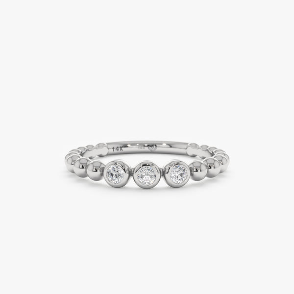 White Gold Diamond Bezel Ring