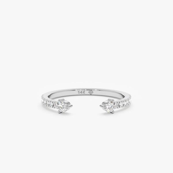 white gold prong set stacking ring