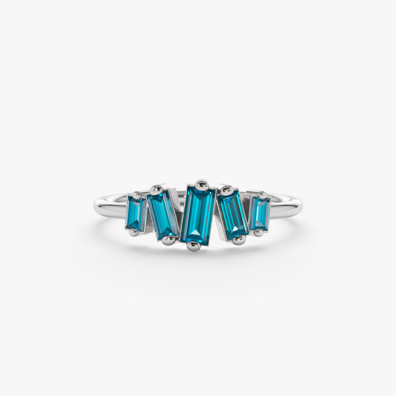 Handmade White Gold Topaz Ring