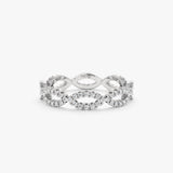 handcrafted in solid white diamond ring
