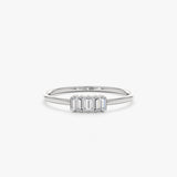 White gold baguette ring