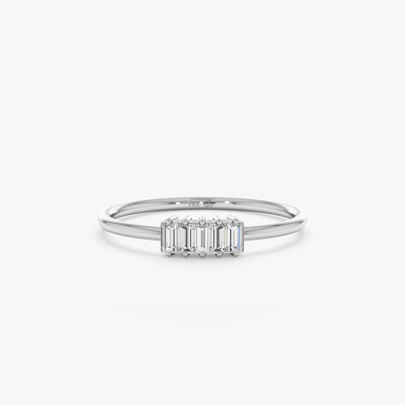 White gold baguette ring