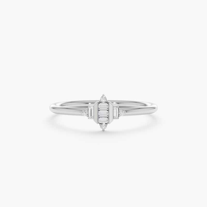 White Gold Unique Diamond Ring