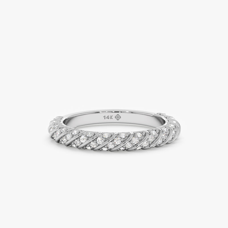 white gold twisted diamond ring