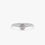 White Gold Labradorite Stacking Ring