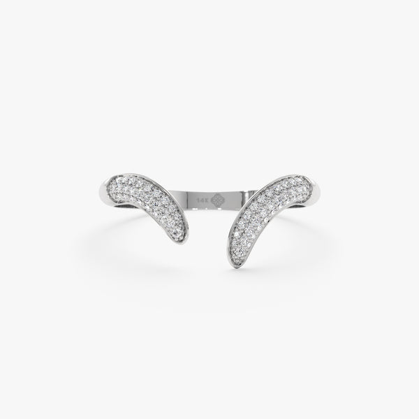 White gold pave cuff ring
