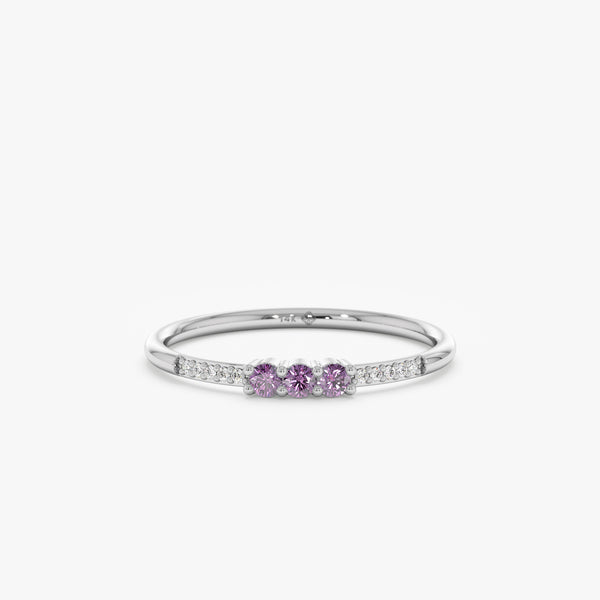 White gold gemstone ring