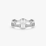 White Gold Diamond Chain Link Ring