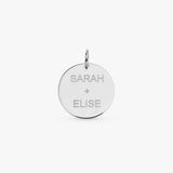 White Gold Engravable Disc Charm
