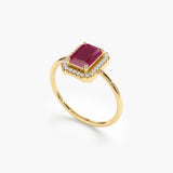 Simplistic Gold Ruby and Diamond Ring