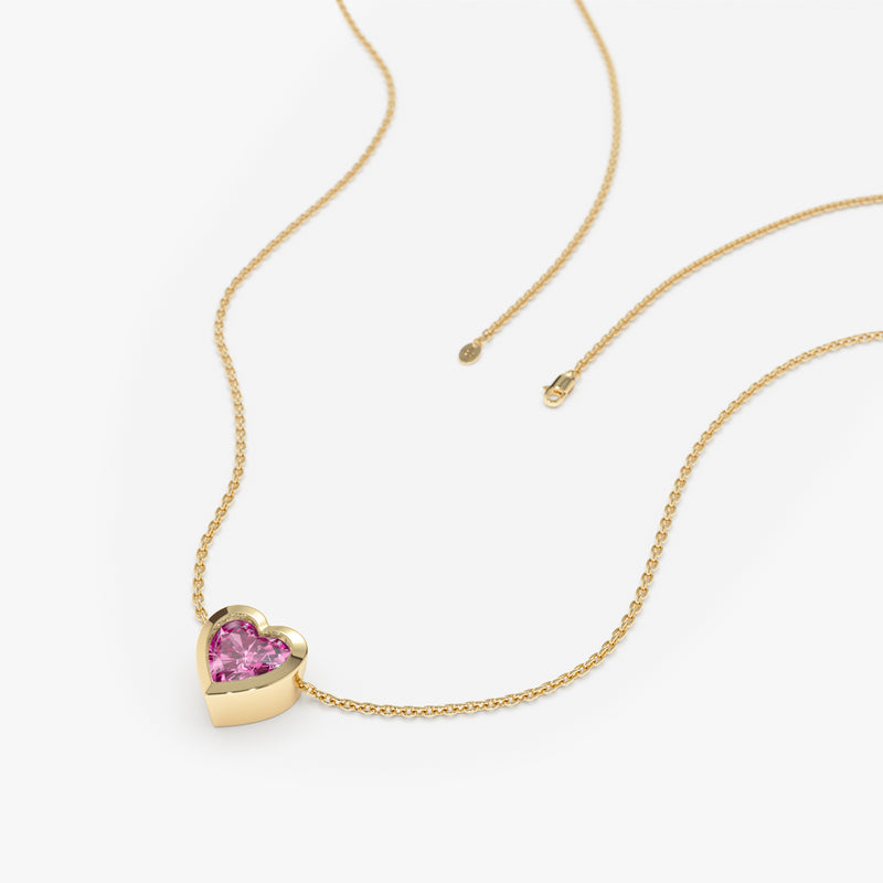 Petite October Birthstone Tourmaline Heart