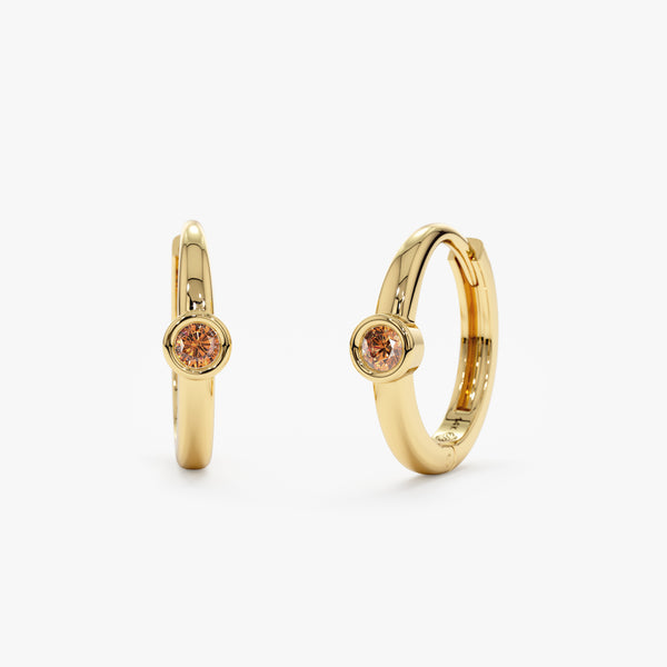 Gold Citrine Huggies