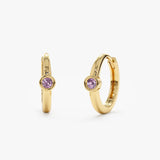 Gold Amethyst Huggies