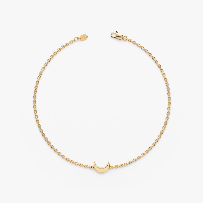 Handmade Solid Gold Moon Bracelet
