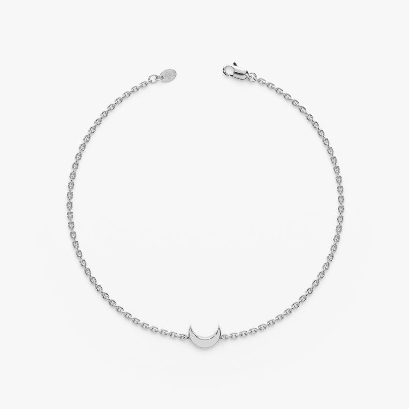 Handmade White Gold Moon Bracelet