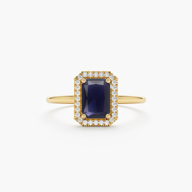  Sapphire and Diamond Ring 14k Art Deco Sapphire Ring
