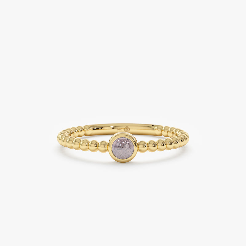 Beaded gemstone ring