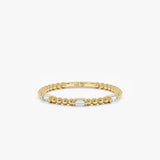 Baguette Diamond Beaded Ring