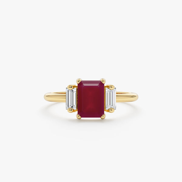 Ruby Diamond Baguette Ring