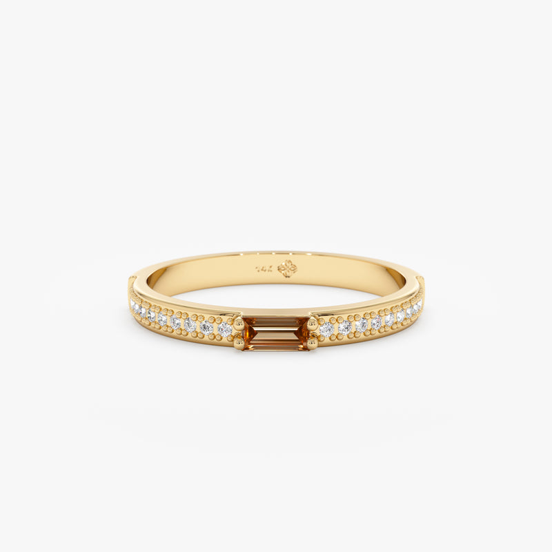 Baguette Citrine Ring