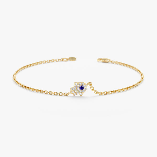 Sapphire and Diamond Hamsa Bracelet