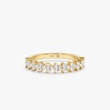 Half Eternity Diamond Cluster Ring