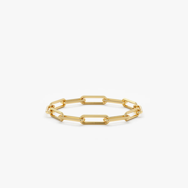 Solid Gold Paperclip Chain Ring
