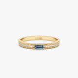 Blue Topaz and Diamond Ring
