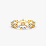 yellow gold white diamond april birthstone ring