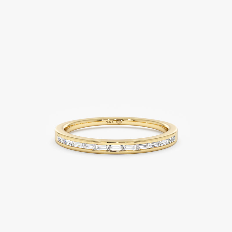 Yellow Gold Thin Diamond Ring