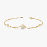 Heart Bracelet with Bezel Diamonds