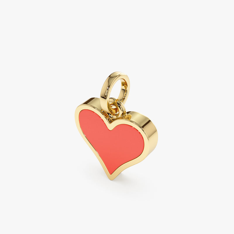 Solid Gold Heart Necklace Charm