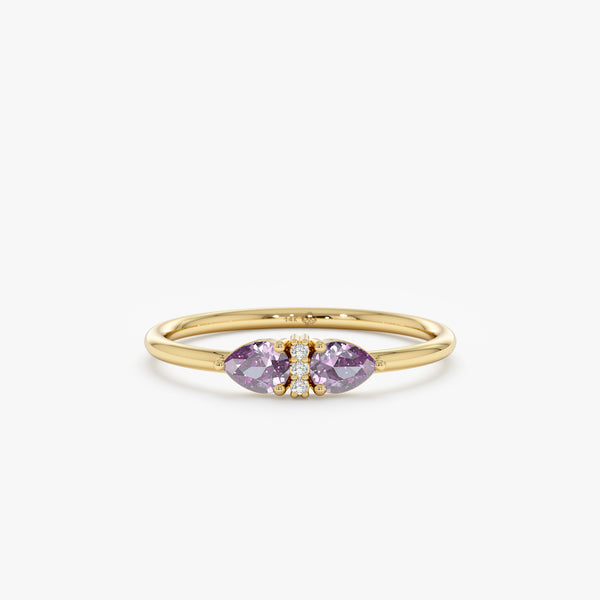 Pear shape Amethyst ring