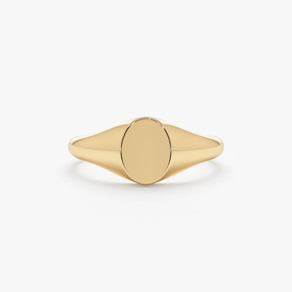 Gold Oval Signet Ring