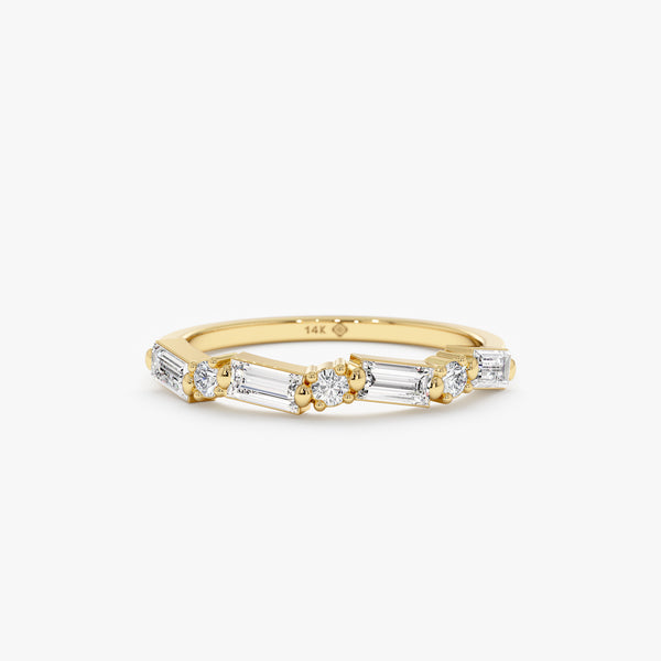 zig zag baguette diamond ring