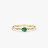 Diamond and May Stone Emerald Ring