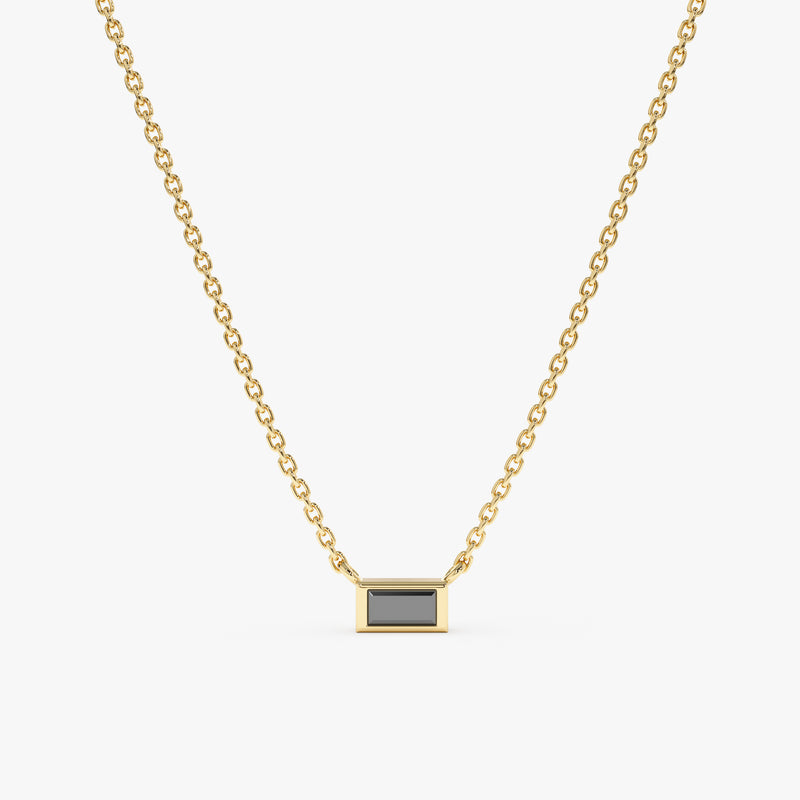 Baguette Black Diamond Necklace