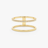 Plain and Diamond Double Band